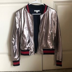Make Offer! NWOT HoneyPunch Rose Metallic Bomber J
